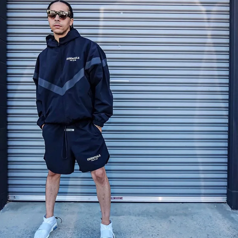 

Essentials fashion solid color summer brand sports shorts beach straps jogging gym pants casual surf men three points