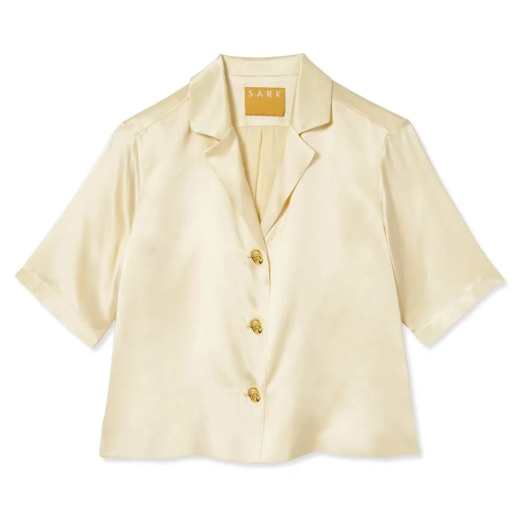 

Six Color Pure Silk Finger Metal Button Suit Collar Shirt 2021 Women's Sunscreen Commuter Top Coat