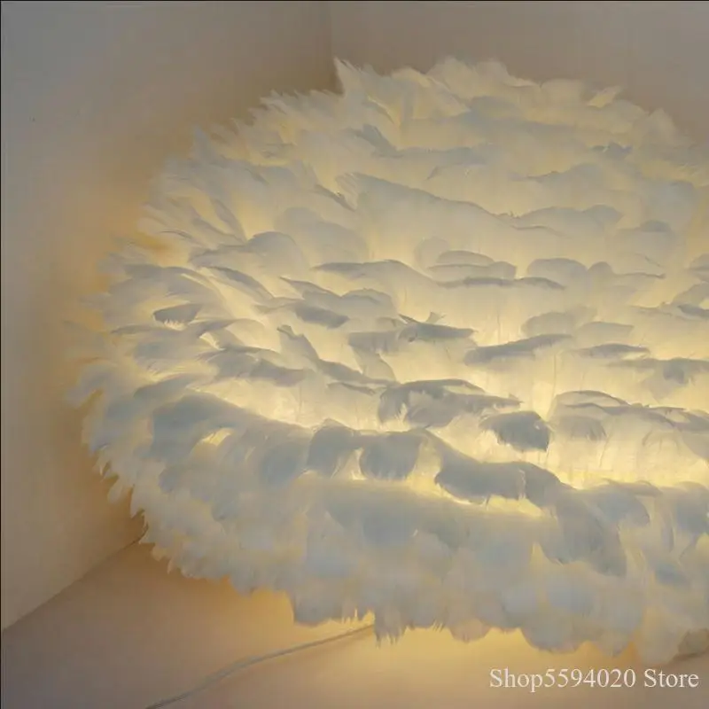 Романтические подвесные светильники с перьями для спальни гостиной подвесной