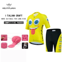 keyiyuan new kids cycling clothing suit boy girl short sleeve jersey set team children camisetas ciclismo mtb manga corta
