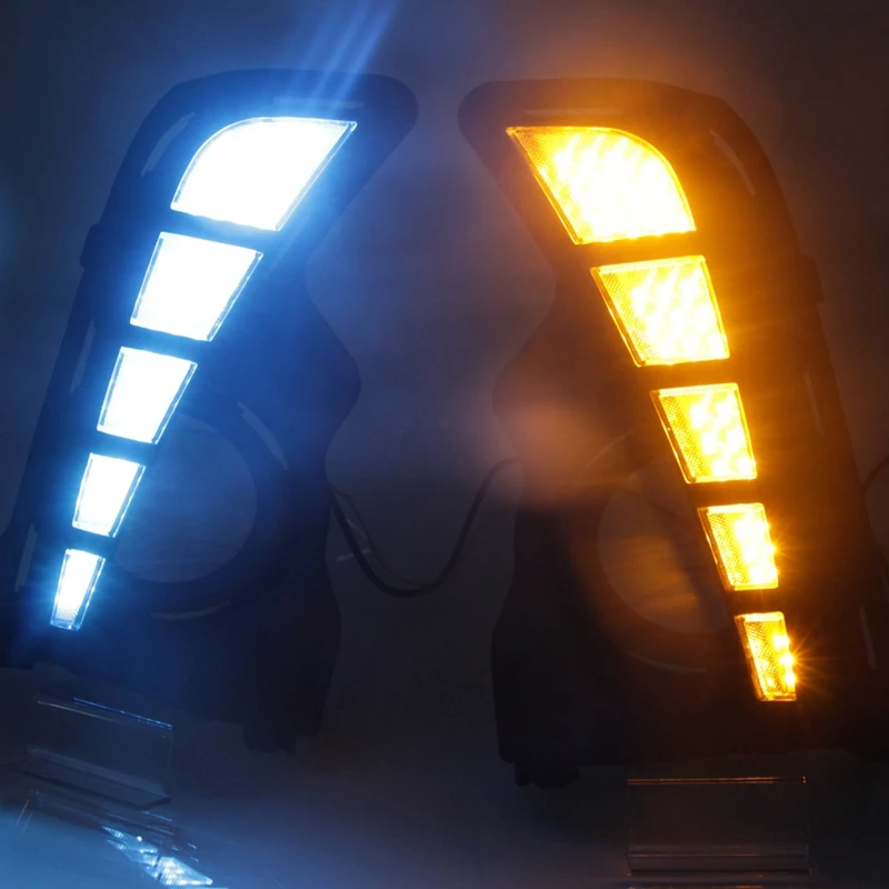 

2Pcs for Toyota Highlander 2018+ Fog Light Daytime Running Light Car Modified Fog Light Double Color