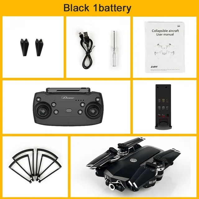 Black 1Batteries JDRC JD-20S JD20S PRO WiFi FPV w/5MP 1080P HD камера 18 минут время полета складной Радиоуправляемый Дрон Квадрокоптер RTF - Цвет: Black 1Batteries