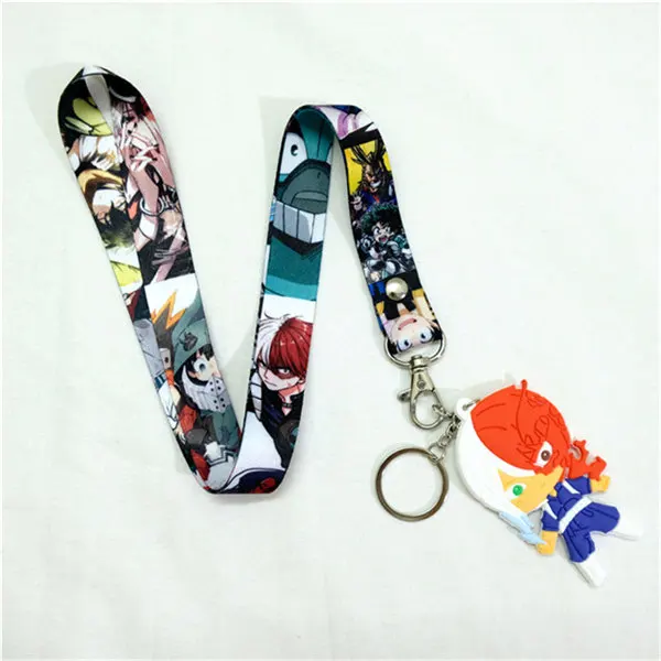 H Мой герой училища значок шнурок для ключей ID Держатели брелок на шею ремни Boku no Hiro мобильный телефон шеи ремни - Цвет: H