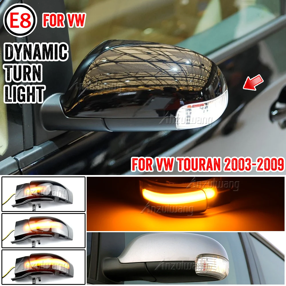 

Dynamic Blinker For VW Touran 1T1 1T2 2003 2004 2005 2006 2007 2008 2009 LED Turn Signal Light Side Lamp Rear Mirror Indicator