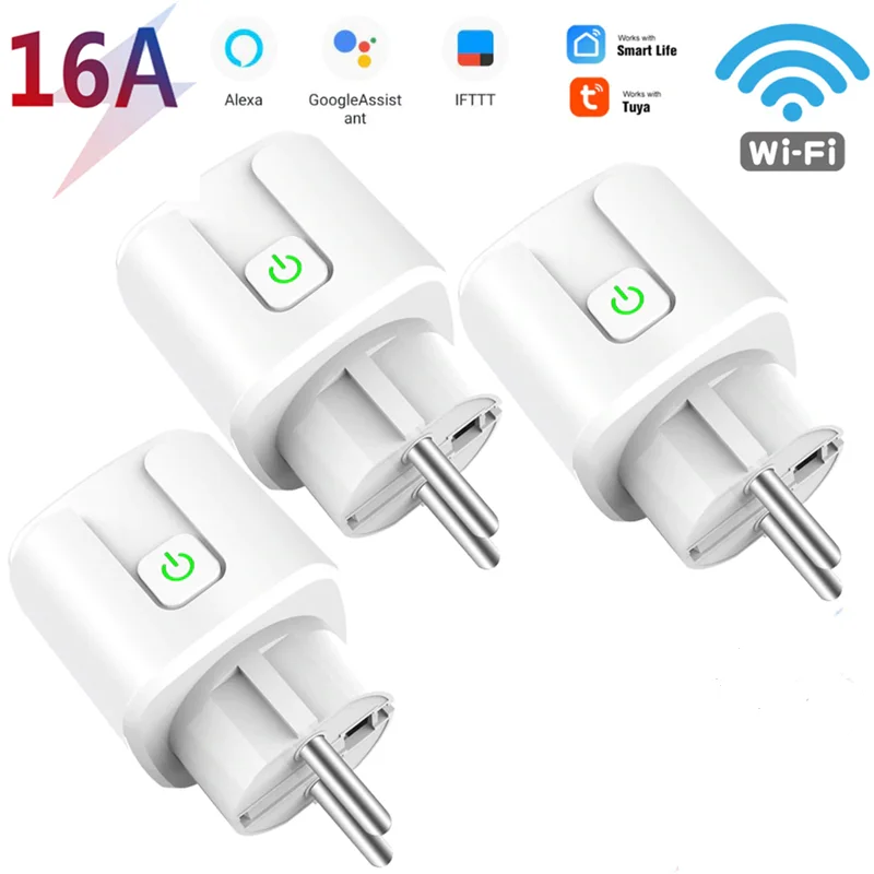 

WiFi Smart Plug Socket EU 16A Power Monitor Socket Timing function Voice Remote Control With Alexa Google Home