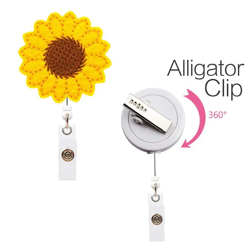 1 шт. Подсолнух бейдж держатель катушки Точная строчка усиленный ремешок легко