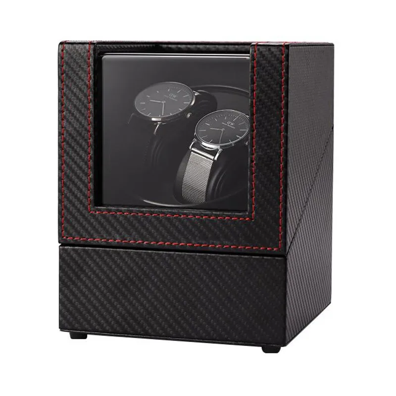 2-0 USB Charging PU Watch Winder for Automatic Watches Quet Motor Shaker Holder Automatic Mechanical Watch Box