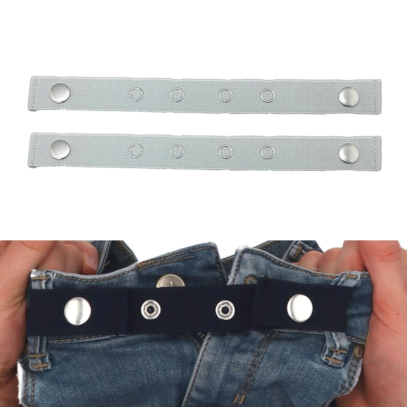 

1pair Men Women Belt Buckle-Free Waist No Buckle Stretch Elastic Waist Belt Comfy Belt