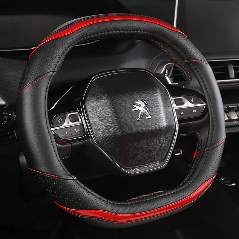 Для Peugeot 3008 4008 5008 чехол рулевого колеса автомобиля углеродного волокна + из