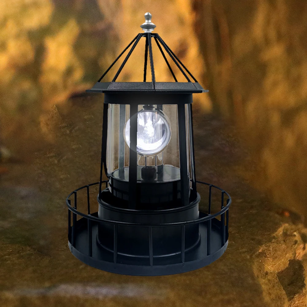 

Solar Powered Lighthouse Shape Light Plastic LED Rotating Landscape Beam Lamp Solar Lights Outdoor Solar Security Lights
