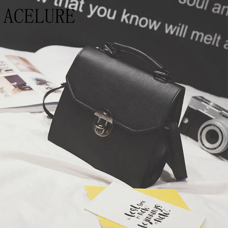 

ACELURE Fashion Satchels Students Messenger Bags Shopping Handbags Solid Color PU Leather Shoulder Bags Fashion Simple Style