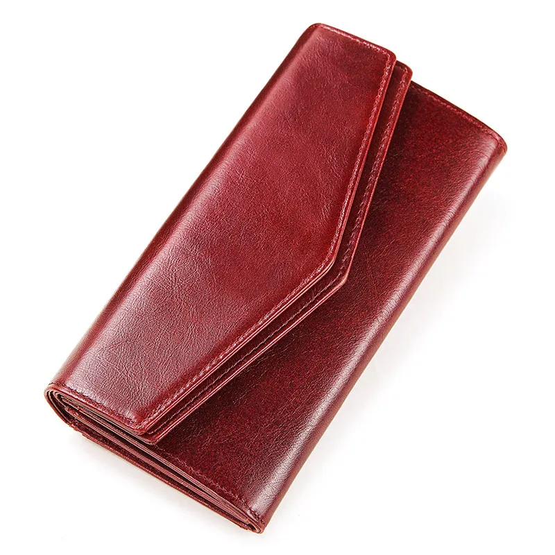 

RFID new retro long multi-card geuine leather women wallet ladies clutch mobile phone bag
