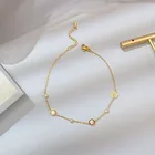 Браслеты на ногу женские из серебра 925 пробы, с белыми ракушками и буквами