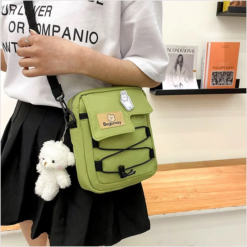 

Small Crossbody Bag for Girl 2022 Canvas Women's Shoulder Messenger Bags Korean Fashion Cotton Cloth Female Student Phone Purses