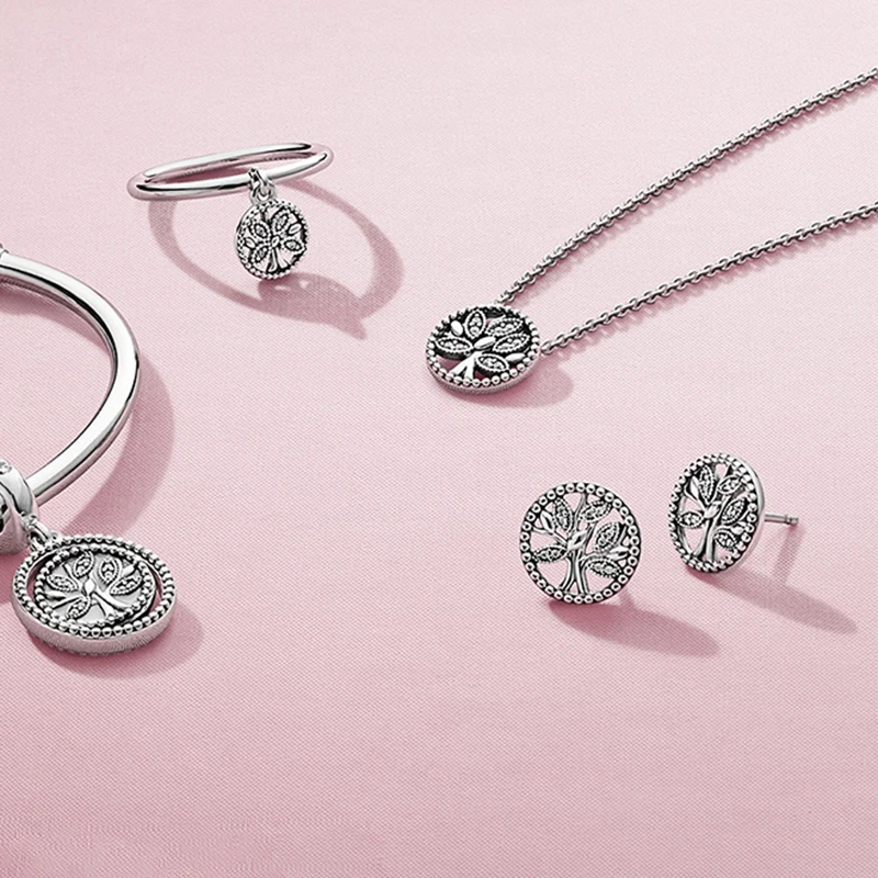 

CUTEECO 2019 New Tree Of Life Zircon Stud Earrings Elegant Brand Earrings For Women Fashion Jewelry Accessories Gift