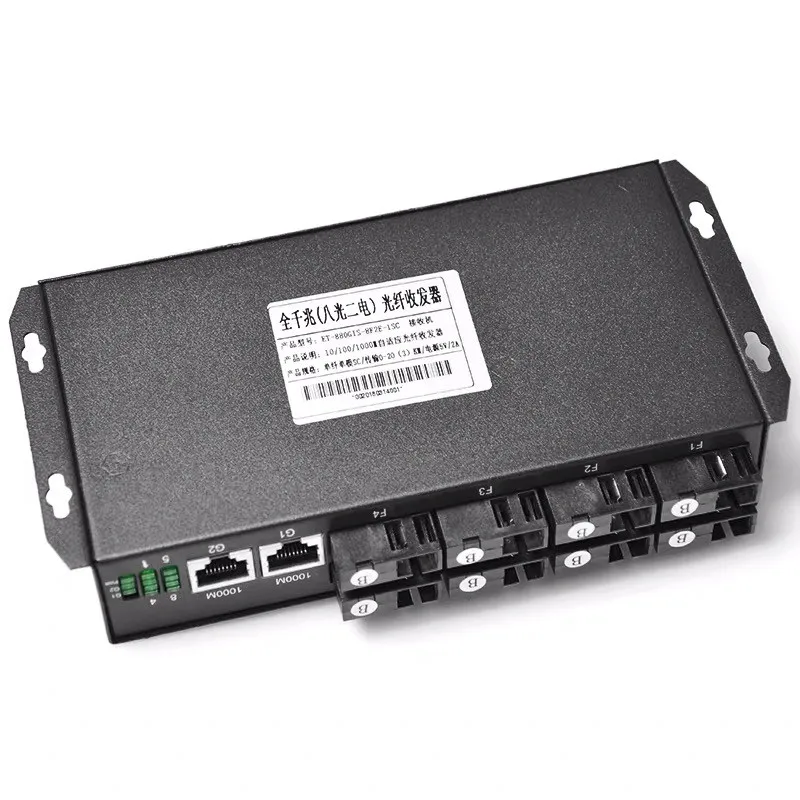 

switch 1000M Fast Ethernet Converter Ethernet Fiber Optical Media Converter Single Mode 8*SC & 2*RJ45 Fiber Transceiver