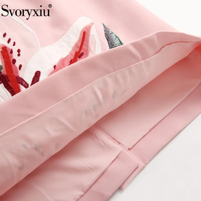 Svoryxiu 2019 подиум на заказ осеннее розовое платье миди женские элегантные вечерние