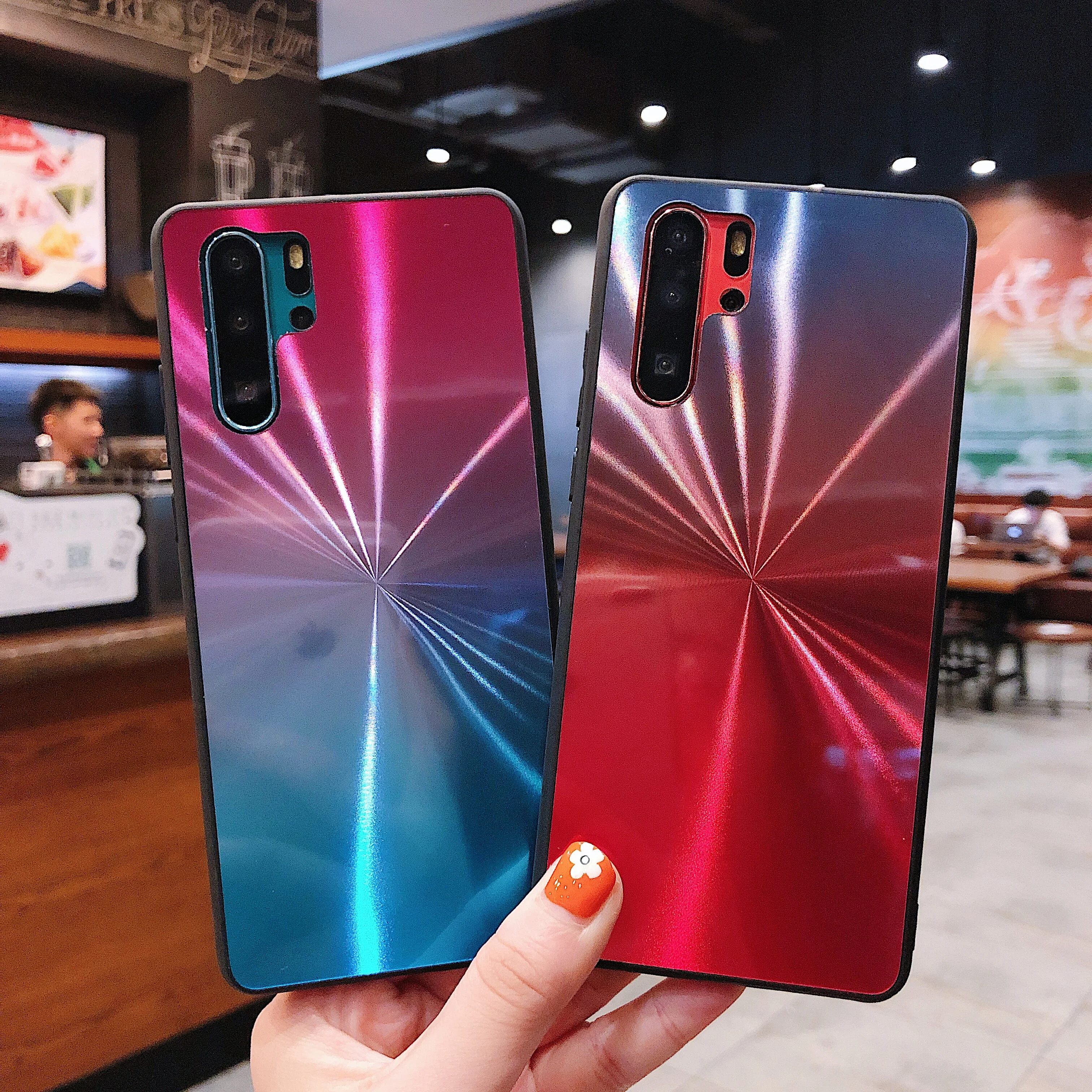 Ударопрочный модный градиентный Блестящий лазерный гибридный защитный чехол