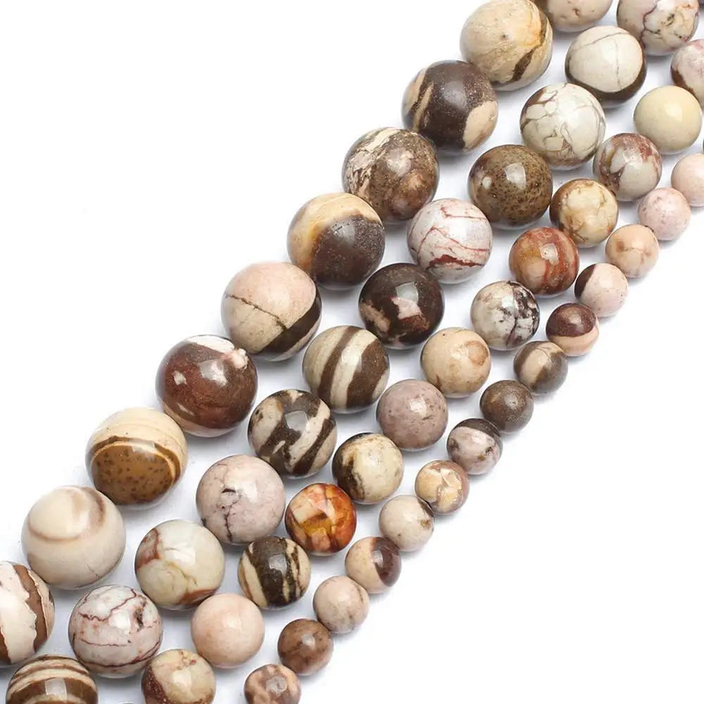 

Natural Stone Australia Zebra Agat Round Beads 15" Loose Strand 4 6 8 10 12MM Pick Size For Jewelry Making DIY Necklace Bracelet