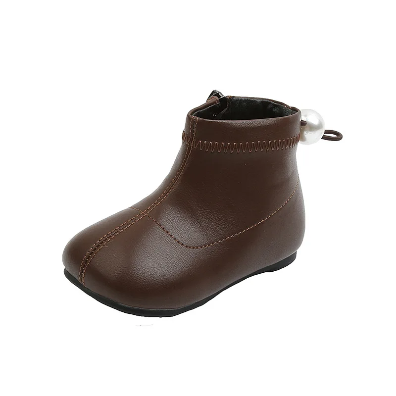 Детские зимние ботинки из хлопка Сезон осень-зима Бархатные для малышей Теплые