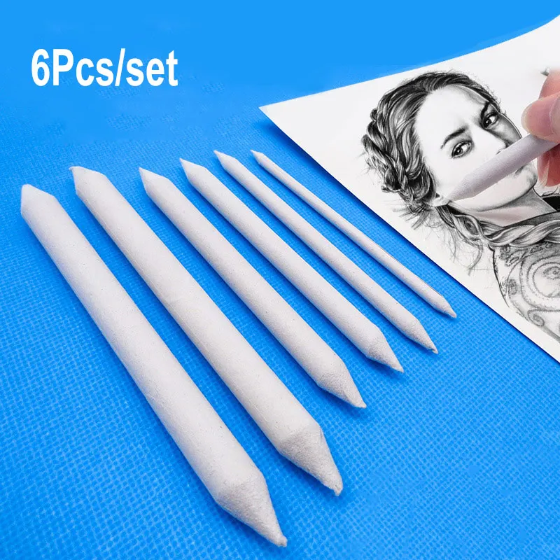 

6Pcs/Set Professional Sketch Paper Brush Smudge Wipe Erase Correction Pen Highlight Blooming Effects Art Drawing Tool For Artist