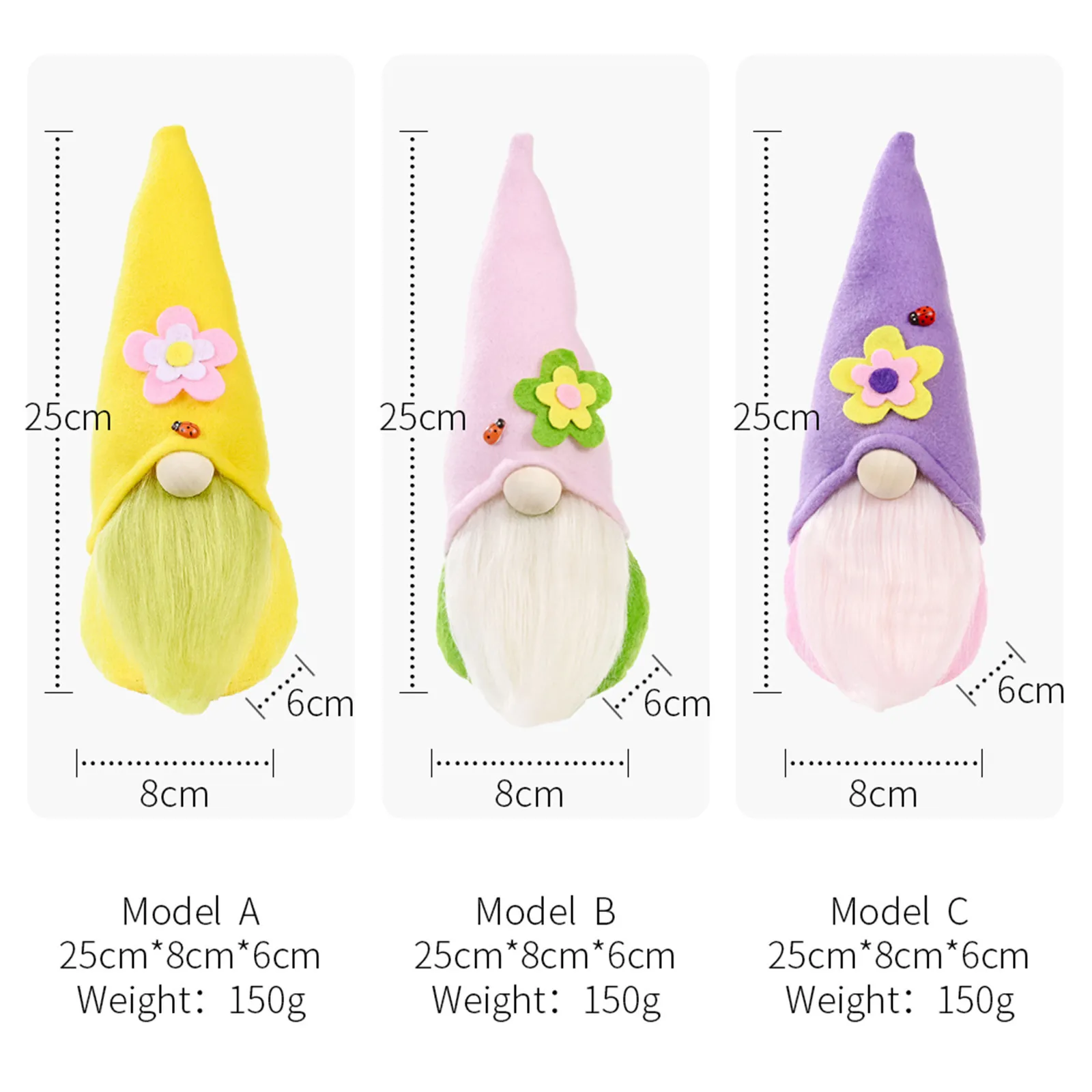 

3Pcs / Set Festival Little Sunflower Faceless Doll Home Office Desktop Window Decoration Best Gift For Kids & Friends In Bee Day