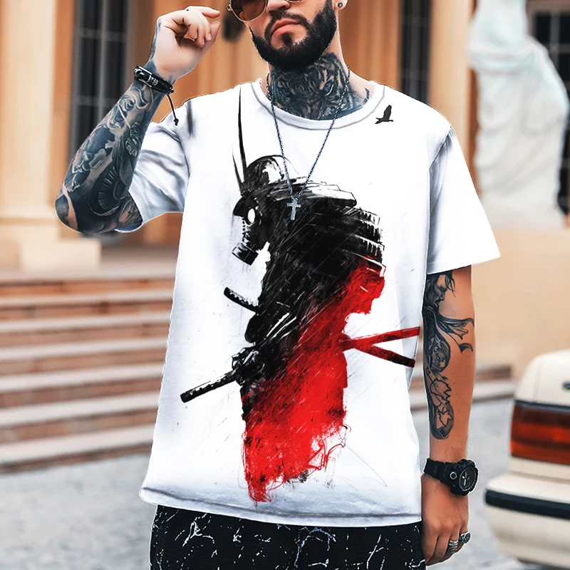 

Japanese Samurai T-Shirts Oni 3D Printed Harajuku Streetwear Men Women Fashion Hip Hop Oversized T Shirt Tees Tops Male Clothing