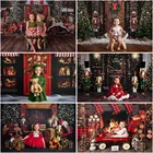 Фотофоны Mocsicka для студийной фотосъемки с изображением камина рождественской елки игрушек ретро-фоны