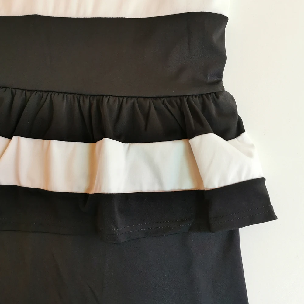 

Women Mermaid Long Skirts Ruffle Striped Color Block Vintage Zipper Floor-length Skirts Female Party Pencil Trumpet Maxi Skirts