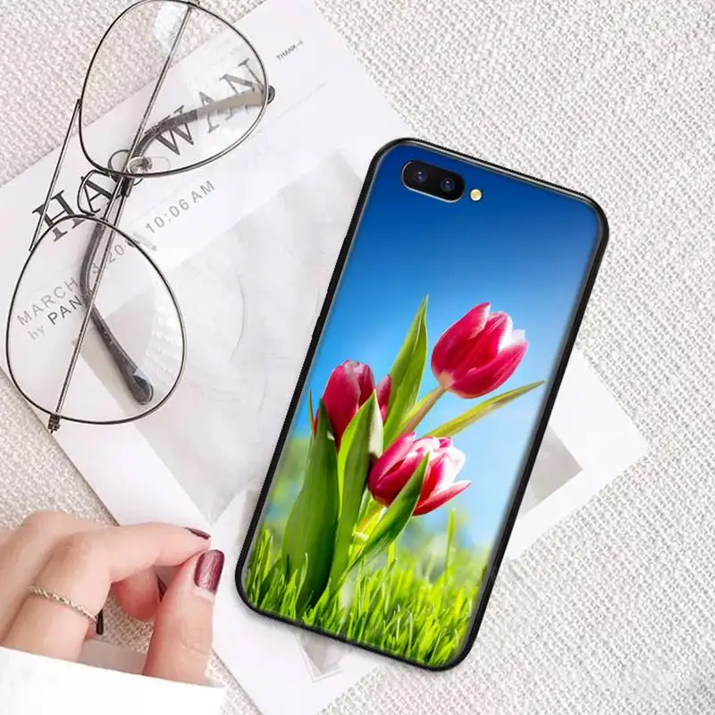 

Tulip flower beautiful Phone Case For OPPO realme 7 6 5 3 2 Pro reno 3 2 Z ace Pro soft silicone coque