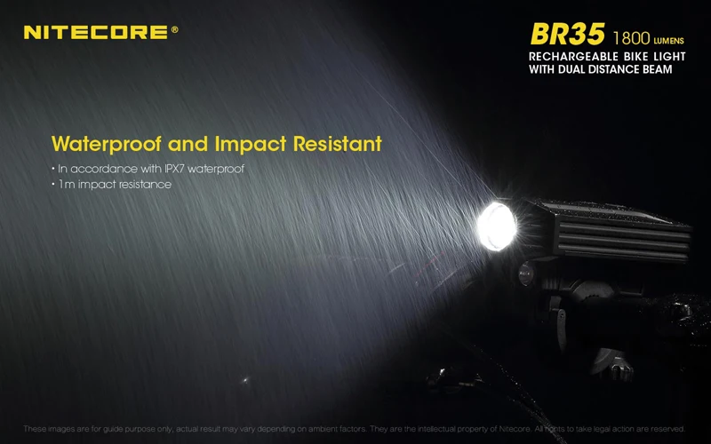 1800 люмен Nitecore BR35 CREE XM-L2 U2 светодиодный Перезаряжаемый велосипед/велосипедный передний свет встроенный аккумулятор 6800 мАч