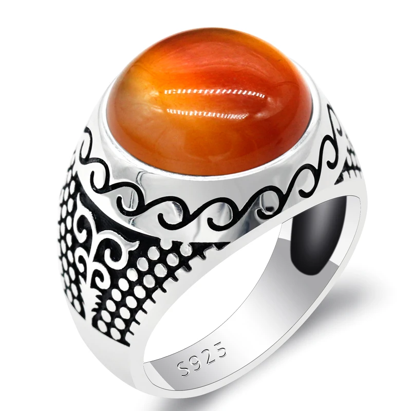 Винтажное оригинальное мужское кольцо из стерлингового серебра 925 пробы с