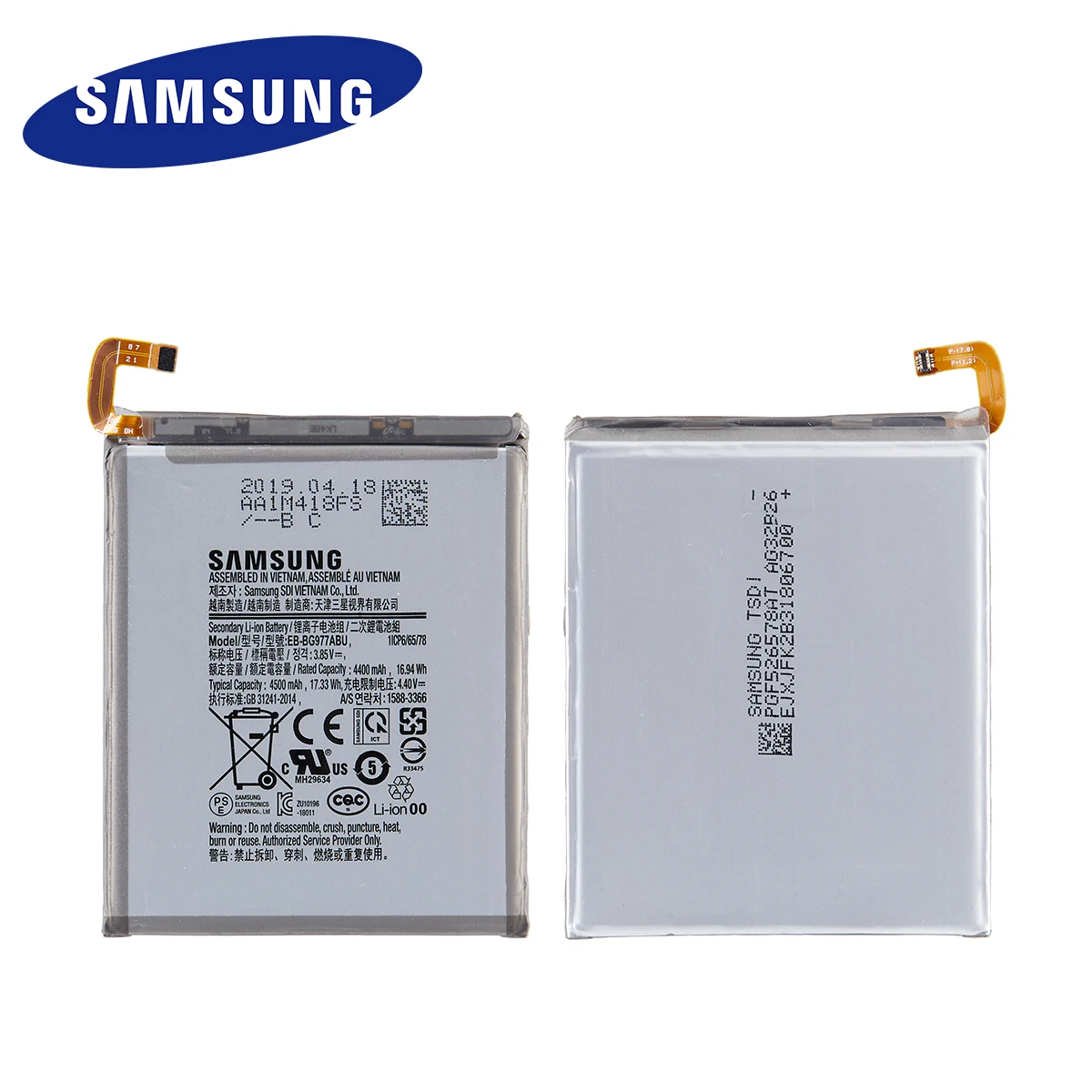 samsung orginal eb bg977abu 4500mah battery for samsung galaxy s10 5g version s10 x version sm g977 sm g977vut batteriestools free global shipping