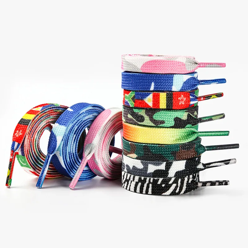 50 Pairs/Lot Print Shoelace Sneaker Shoe Laces Strings Bootlaces Sport Boot lace Athletic Shoe String Ribbon Laces Hot