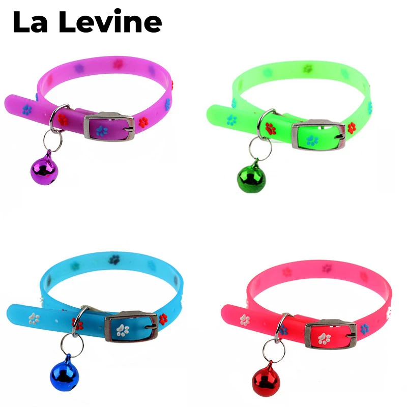 Силиконовый ошейник для питомцев Цветные Милые регулируемые колокольчики