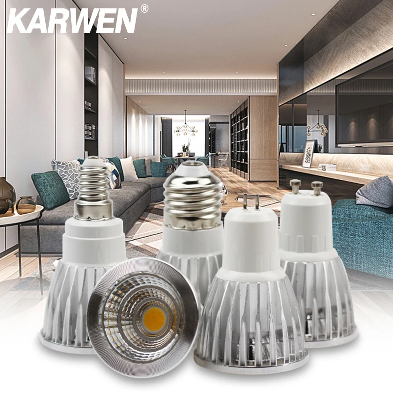 KARWEN COB светодиодный светильник в форме чаши GU10 MR16 E27 E14 лампада светодиодный 5 Вт 7 Вт Bombillas светодиодный электрическая лампочка, переменное напряжение 220v для украшения дома ампулы