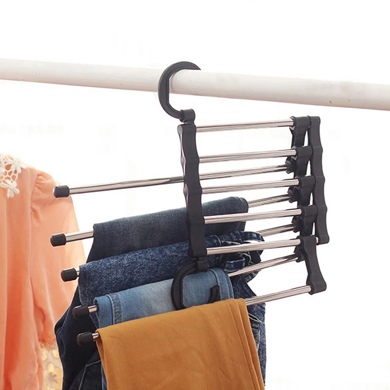 Многофункциональная вешалка для брюк 5 уровней портативная стойка из