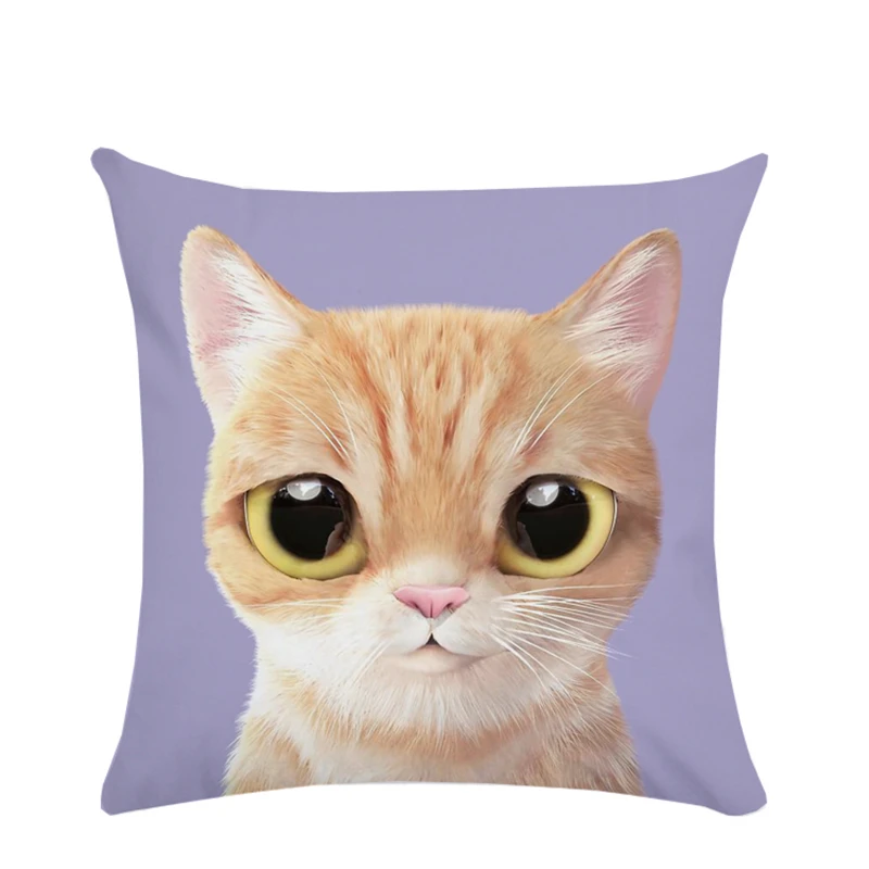 Декоративная наволочка с милыми животными блестящая ультракороткая пушистая