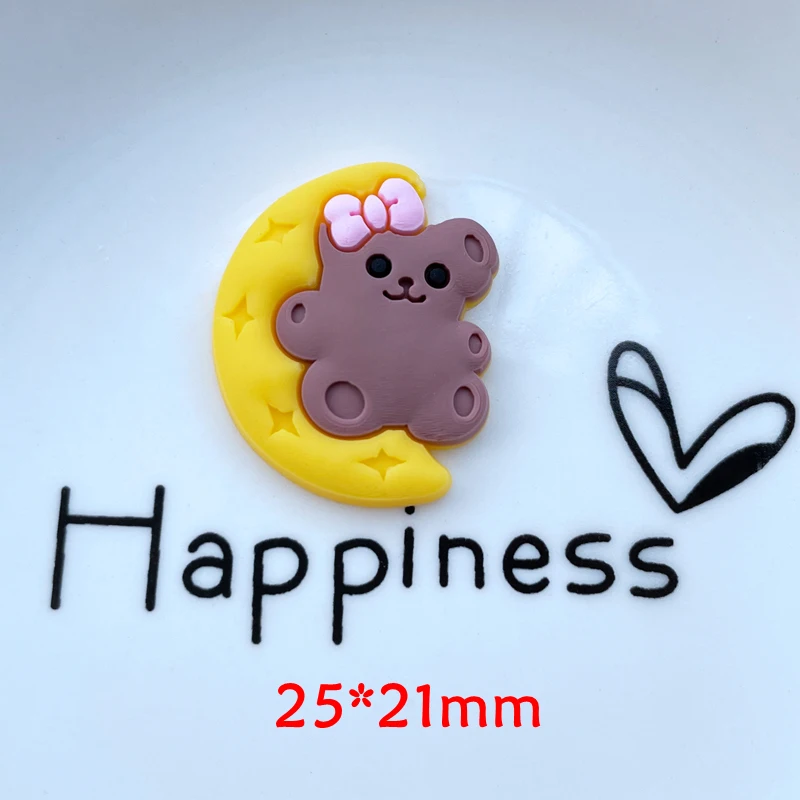 

15 New Cute Cartoon Animals, Cloud, Moon, Soft Plastic Flat Back Scrapbook, Bun, DIY Mobile Phone Decoration Accessories A94