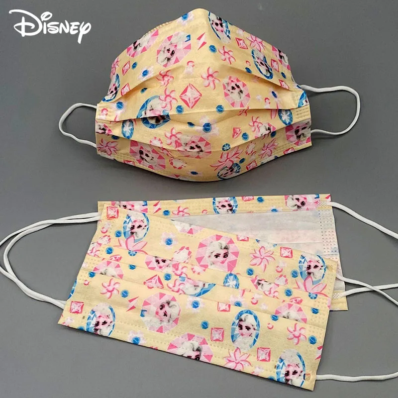 

30/50/100 шт., Одноразовая защитная маска Disney Frozen Princess с рисунком для взрослых, популярная женская маска для рта, дышащая маска для лица