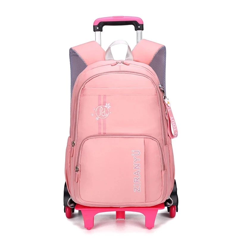 NEW Cute Student Schoolbags Rolling Backpack kids Girl Trolley Bag  School Backpack Large-capacity Child Waterproof Wheeled Bag