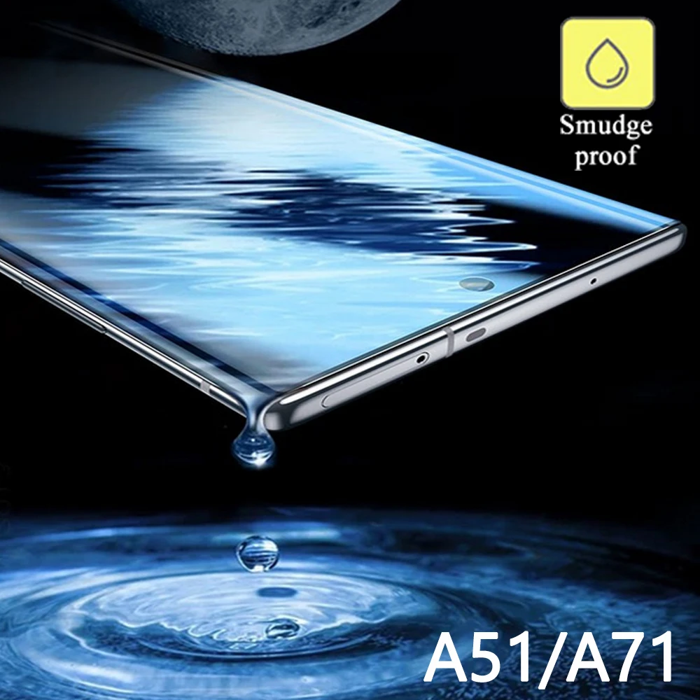 2-in-1 A71 A51 2019 Protective Glass a41 camera lens for samsung a71 51 screen protector tempered glass full cover film | Мобильные