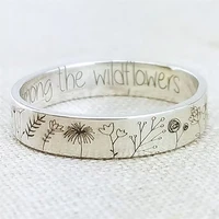 new flower garden ring geometric creative dandelion silver color ring holiday party jewelry gift