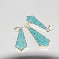 stone arrows pendant natural for jewelry making 2021 women long light blue amazonite slice big stripe gem sword arrow head face