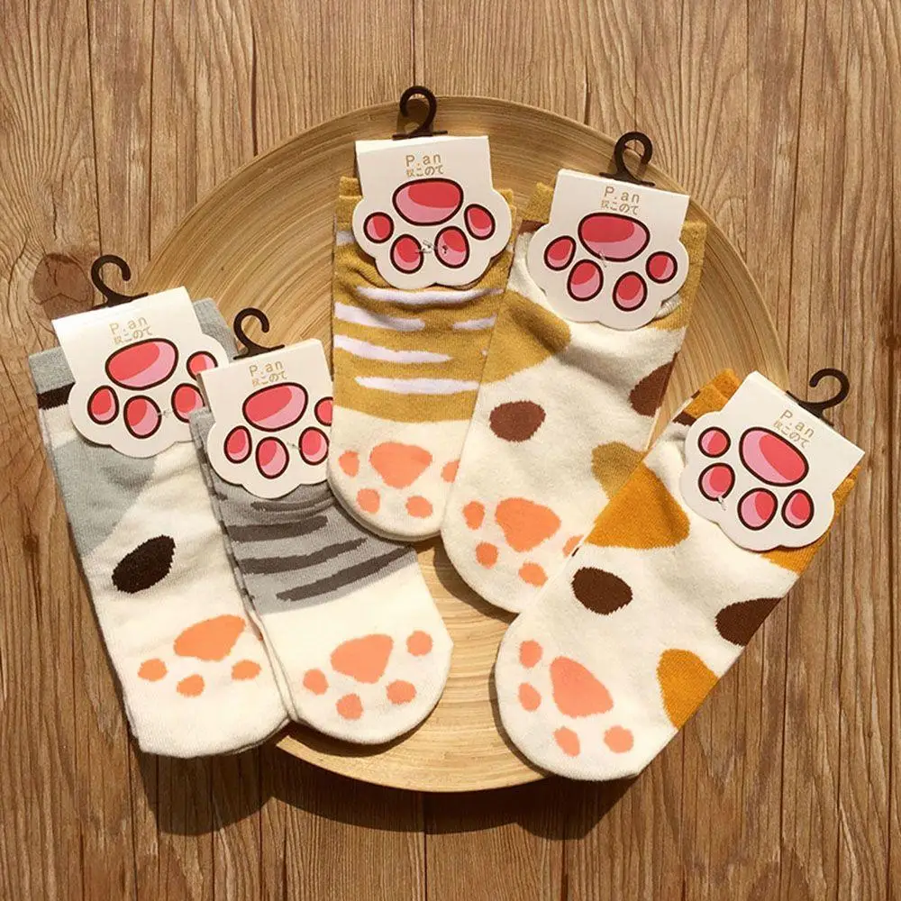 

1 Pair Novelty Home Cat Claw Style Short Ankle Socks Casual Anime Cartoon Cat Paw Socks Cute Floor Socks Gift For Girls