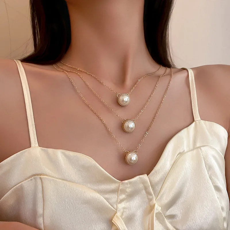 

European and American Vintage Multi-layer Pearl Necklaces Fashion Elegant Necklace For Women Anniversary Pendant Jewelry Gifts
