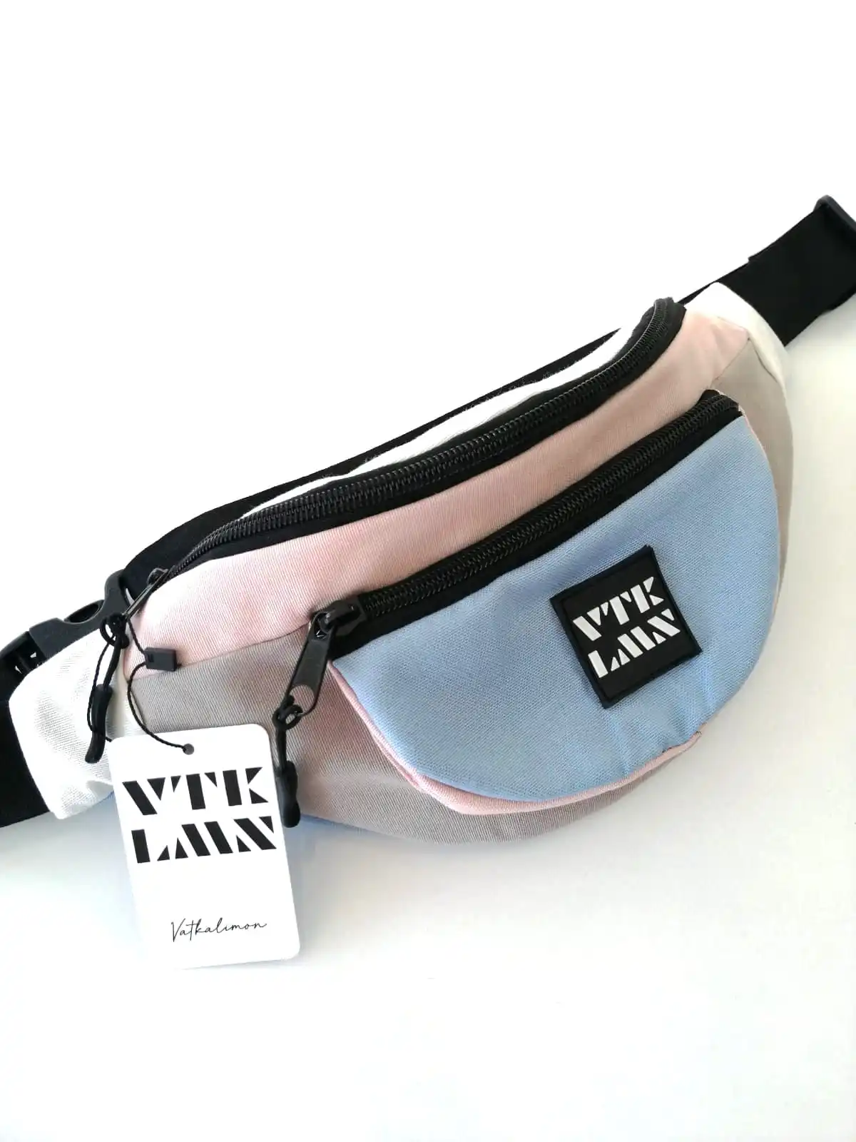 

Unisex Waterproof Colorful Shoulder and Waist Bag Light Blue White Pink