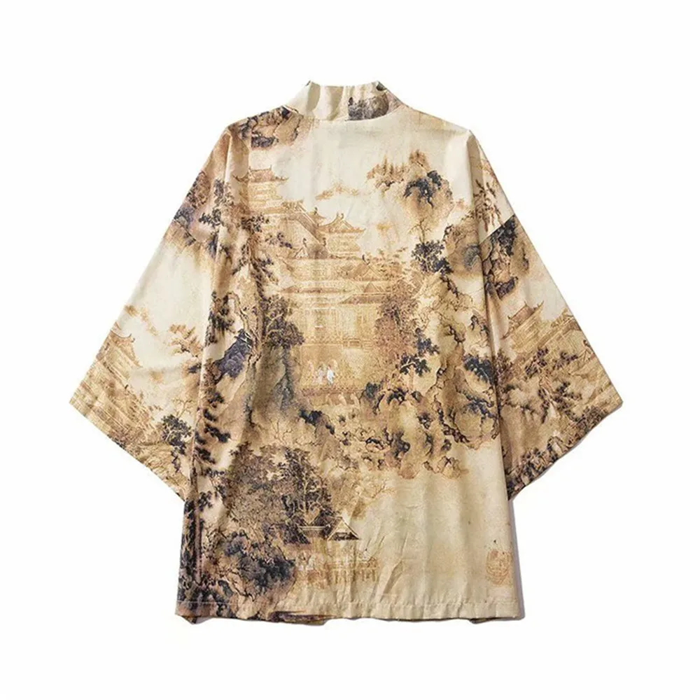 Мужской японский кардиган кимоно Haori Yukata костюм самурая Мужская одежда пиджак