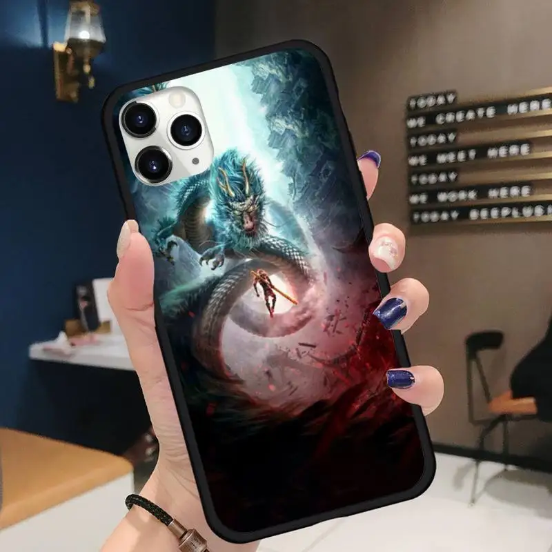 

Cartoon anime Chinese Dragon Phone Case for iPhone 11 12 pro XS MAX 8 7 6 6S Plus X 5S SE 2020 XR Soft silicone