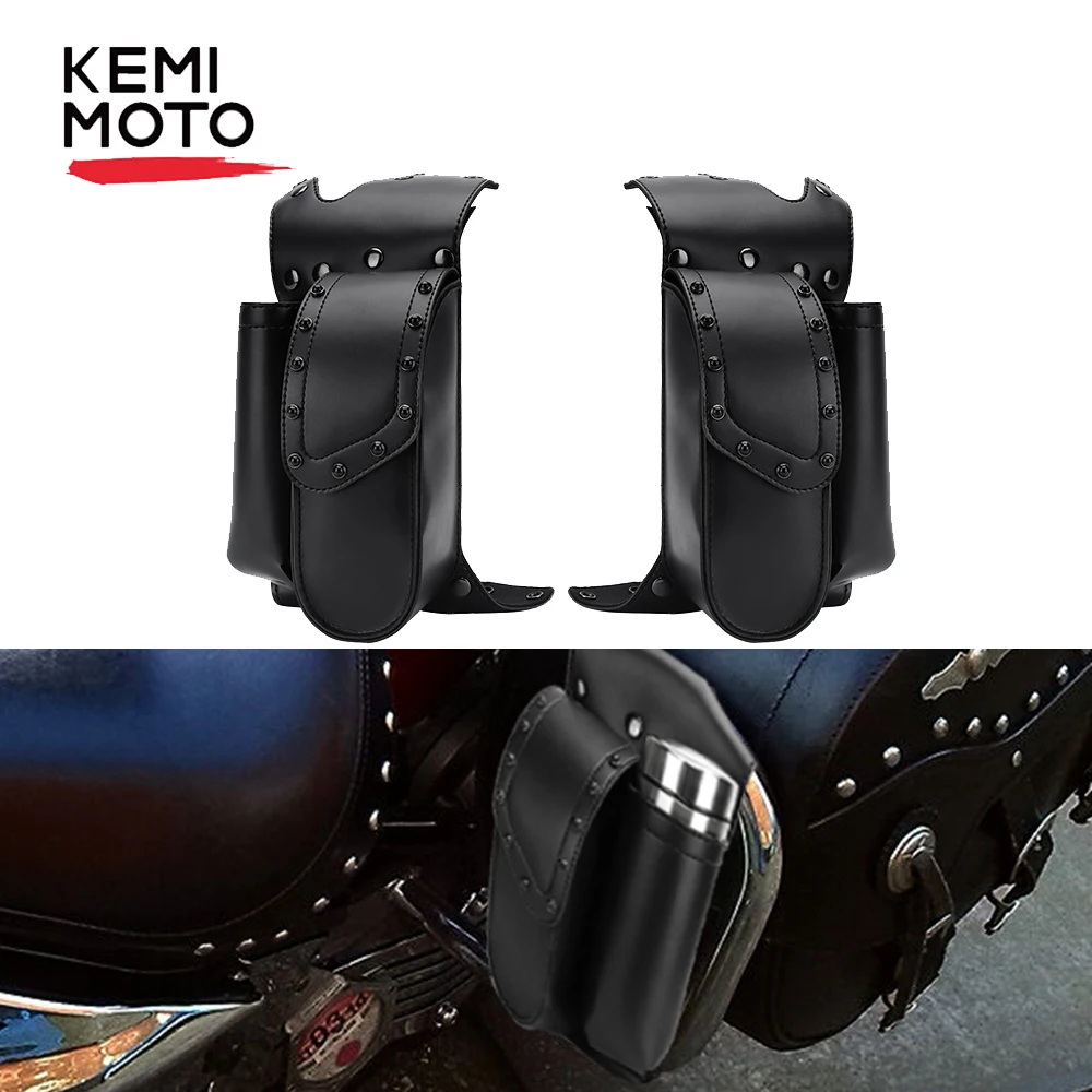 Motorcycle Bag Waterproof Motorcycle Saddlebag For Road King For Electra Glide Guard Crash Bar Bags with Water Bottle Holder